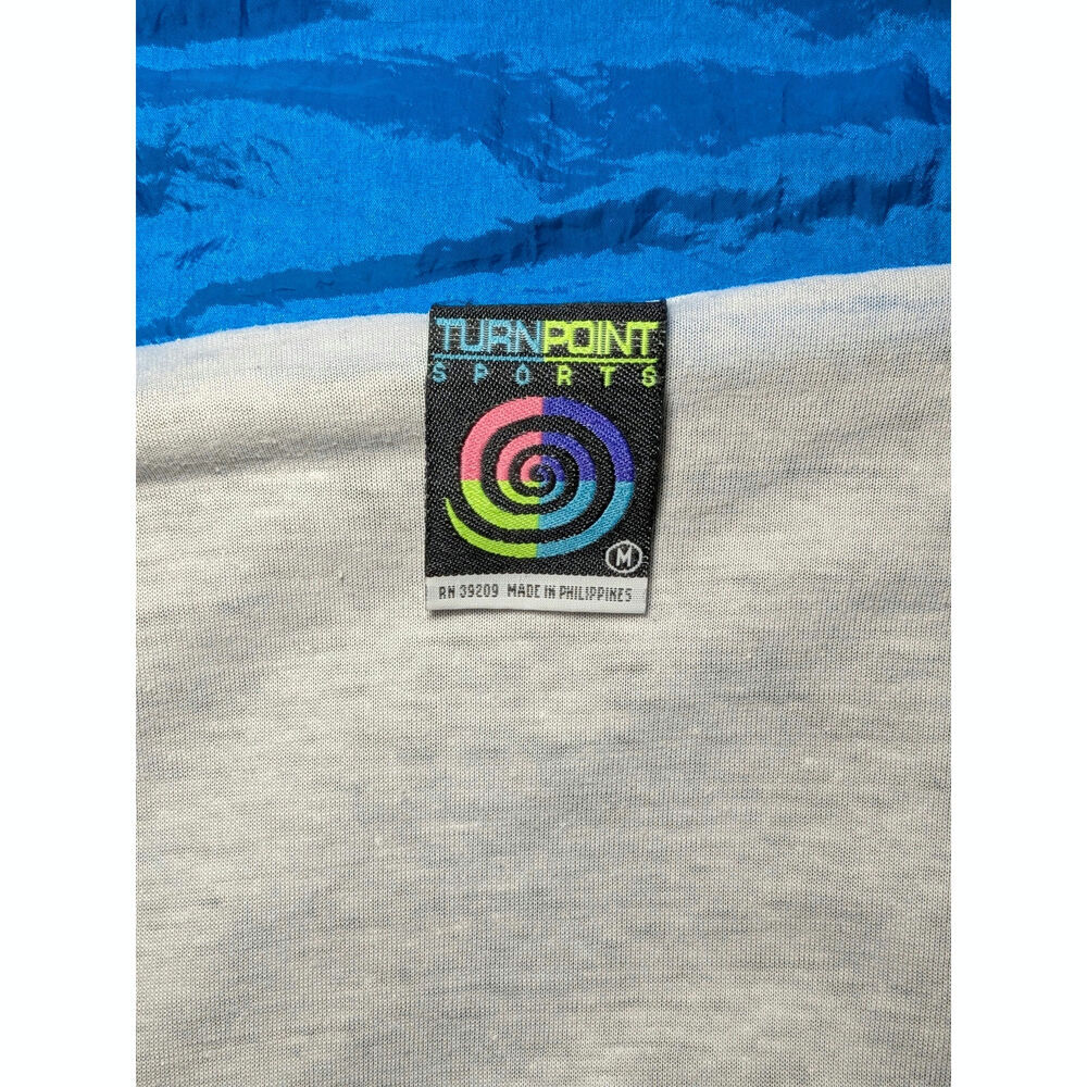 VTG 80s 90s Turnpoint Sports Colorblock Nylon Windbreaker Jacket Medium Retro - Picture 3 of 14